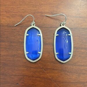 Kendra Scott Elle Cobalt Blue and Gold Cats Eye Earrings